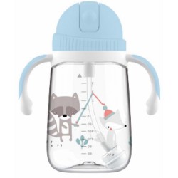 Bubbles 2 in 1 Tritan Straw Bottle (Raccoon)