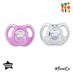 Tommee Tippee Ultra-Light Silicone Soother 6-18m - 2pk (Pink)