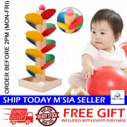 Little B House Colorful Wooden Spiral Tree Leaves Tower Build Ball Game - BT51