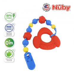 Nuby 1Pk Silicone Beaded Pacifinder with Teether (Rocket)