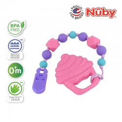 Nuby 1Pk Silicone Beaded Pacifinder with Teether (Cupcake)