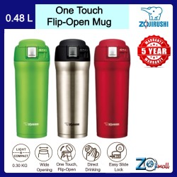 Zojirushi 480ml S/S One Touch-Open Mug SM-YAF-48-GA (Lime Green)