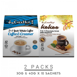 Chek Hup 2 in 1 Ipoh White Coffee (Coffee and Creamer) + Kokoo with Hazelnut