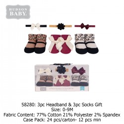 Hudson Baby Giftset 3pc Headband & 3pc Socks - 58280