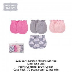 Hudson Baby Scratch Mitten Set 4pc - 52331