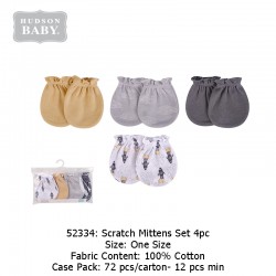 Hudson Baby Scratch Mitten Set 4pc - 52334