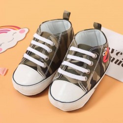 Earth Bebe Rubber Sole Pre Walk Shoe (EB-SH01001 Elmo Army)