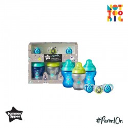 Tommee Tippee Boldly Go 260ml x 3 Bottle + 6-18m Soother x 3 (Boy)
