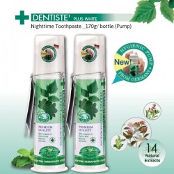 Dentiste Plus White Nighttime Toothpaste with Pump Dispenser (170g x 2 Bottles)