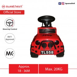 Sweet Heart Paris English Musical Ride On Car Tolo Car Jeep Macho Tough Masculine Non- Slip Wheels (Red)