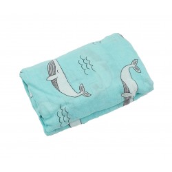 Akarana Baby Newborn Baby Bamboo Muslin Swaddle Soft Blanket (Dolphin)