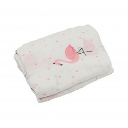 Akarana Baby Newborn Baby Bamboo Muslin Swaddle Soft Blanket (Pink Flamingo)