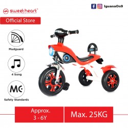 Sweet Heart Paris Mc Certificate High Grade Carbon Steel Children Tricycle with Anti Skid Pedal (Red)