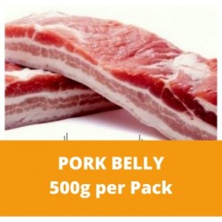 CN Frozen Pork Belly 500g per Pack (Sold per Pack) CN Frozen Frozen Pork Korean BBQ Non Halal Chinese Cooking Chinese Cuisine 五花