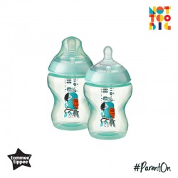 Tommee Tippee CTN PP with Super Soft Teat Tinted Bottle 260ml/9oz 2pk - Green (Bird)