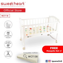 Sweet Heart Paris Multi Functional Baby Bed Rocking Cradle Wooden