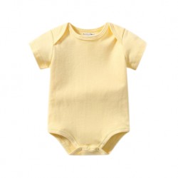 Akarana Baby Quality Newborn Baby Romper One-Piece Double Sided Dupion Cotton (Yellow 6M)