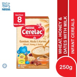 CERELAC Infant Cereal Wheat, Honey & Dates (8 Months+) 250g (Expiry Date 17/2/2023)