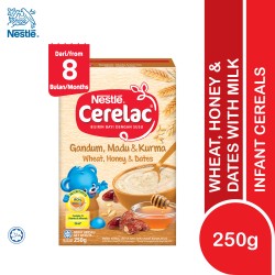 Nestlé Cerelac Infant Cereal Wheat, Honey & Dates (8 Months+) 250g (Expiry Date 27/07/2022)