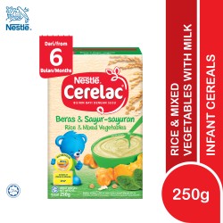 CERELAC Infant Cereal Rice & Mixed Vegetables (6 Months+) 250g (Expiry Date 1/11/2024)