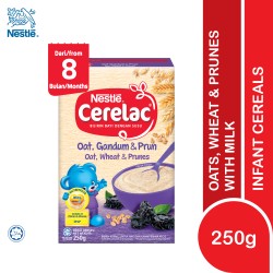 Nestlé Cerelac Infant Cereal Oats, Wheat & Prunes (8 Months+) 250g (Expiry Date 28/08/2022)