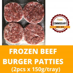 Halal Commissary Frozen Beef Burger Patties (2pcs x 150g/tray)