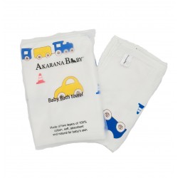 Akarana Baby and Kids Super Soft Cotton Bath Towel (Car)