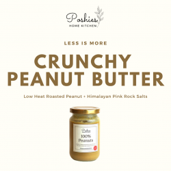 (Crunchy & Keto Friendly) Poshies Home Kitchen 100% Peanut Butter (Just pinch of Himalayan Pink Rock Salts and Peanuts)