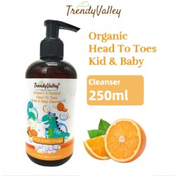 Trendyvalley Organic & Natural Head To Toes Kids & Baby Cleanser 250ml (Sweet Orange) Body Wash Body Shampoo