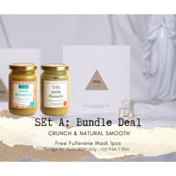 Poshies Home Kitchen Set A Bundle Deal - Crunch + Natural Smooth 100% Peanut Butter (FREE Fullerene Beauty Mask 1pcs)