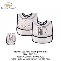 Luvable Friends PEVA Waterproof Bib (2's/Pack) 01093