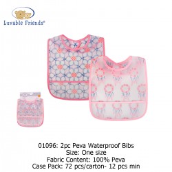 Luvable Friends PEVA Waterproof Bib  (2's/Pack) 01096