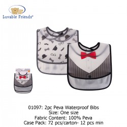 Luvable Friends PEVA Waterproof Bib (2's/Pack) 01097