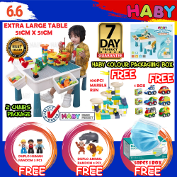 HABY Brand LARGE Kids Multi Function Table Building Blocks Compatible Lego Duplo Block - TB102