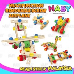 HABY Children Baby Colorful Wooden Multifunction Removable Screws Car Airplane Education Toy Kids Game