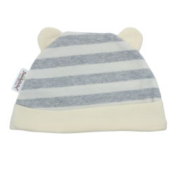 Trendyvalley Organic Cotton Baby Hat (Grey Lines)