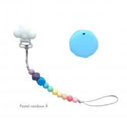 Teether Joy Pastel Rainbow X (Blue Macaron)