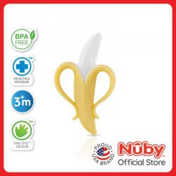 Nuby Banana Toothbrush with 360 Degree Bristles - Shaped like a Banana with Handles