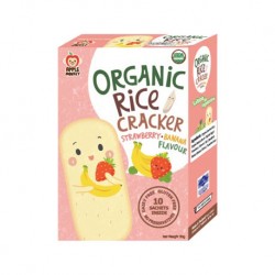Apple Monkey Organic Rice Cracker (Strawberry Banana)
