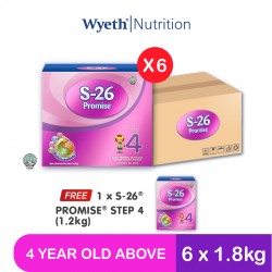 Wyeth S-26 Promise 1.8kg x 6 FREE Wyeth S-26 Promise 1.2kg x 1