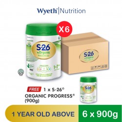 Wyeth S-26 Organic Progress 900g x 6 FREE Wyeth S-26 Organic Progress 900g x 1