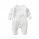 Akarana Baby Quality Newborn Baby Long Sleeve Bodysuit / Baby Sleepwear One-Piece Double Sided Dupion Cotton ( White 6M)