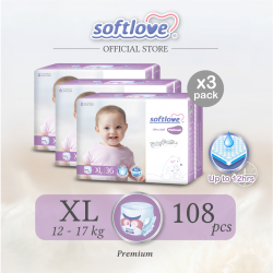 SoftLove | Platinum-Baby Diapers | XL size (PANTS) 3 pack Combo