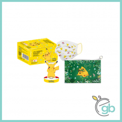 Durio 546K Pokemon Surgical Face Mask Pikachu (Kids, 40pcs/box, Face Mask Keeper and DIY Paper Toy Included)