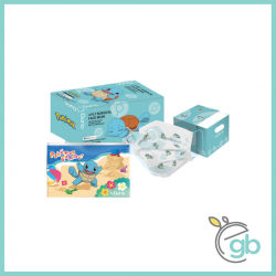 Durio 546K Pokemon Surgical Face Mask Squirtle (Kids, 40pcs/box, Face Mask Keeper and DIY Paper Toy Included)
