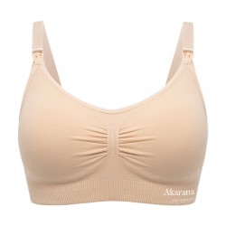 Akarana Baby Maternity Seamless Solid Maternity & Nursing Bra Free 1pc Extender (Nude/Beige)