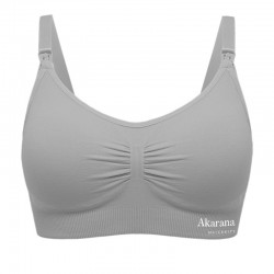 Akarana Baby Maternity Seamless Solid Maternity & Nursing Bra Free 1pc Extender (Grey)