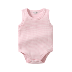 Akarana Baby Sleeveless Bodysuit Baby Romper (6-12M Pink Stripe)