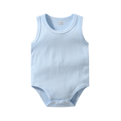 Akarana Baby Sleeveless Bodysuit Baby Romper (0-6M Blue Stripe)