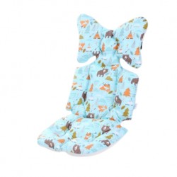 Iguana Online Soft Cushion Pad Liner Spine Protector Head Neck Body Support Pillow Blanket for Pram Jogger (Forest Bear)